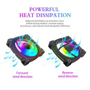 Lovingcool 120mm RGB LEDライトシャーシクーラーファンコンピュータケースデスクトップ120mm CPUファンRGBコンピュータ冷却 - Product Image 5