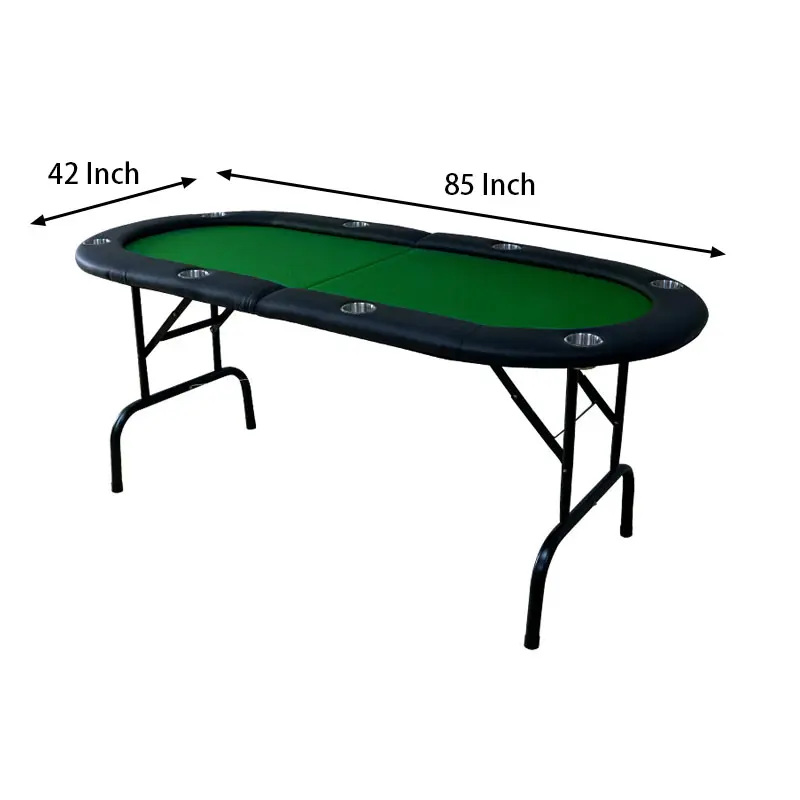 Mesa de juegos de póker/Casino con riel acolchado de cuero, 10 jugadores, mesa de juego plegable
