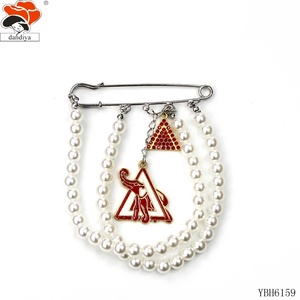 Zpb רויאל פנינה כחול פנינה rhinestone סיכת אבן חן מוצרי אחווה תכשיטים מותאמים אישית לקישורים 1908 1923