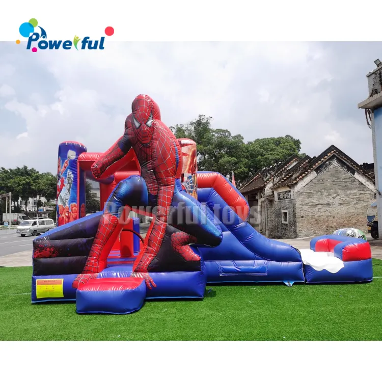 Fabriek Prijs Opblaasbare Spiderman Bouncy Springen Kasteel, Spiderman Opblaasbare Bounce Met Glijbaan