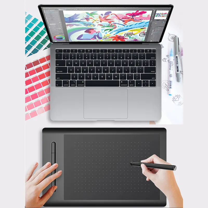 Tablet de desenho gráfico design digital, tablet sem caneta de escrita como acessórios de computador, suporte à conexão do pc