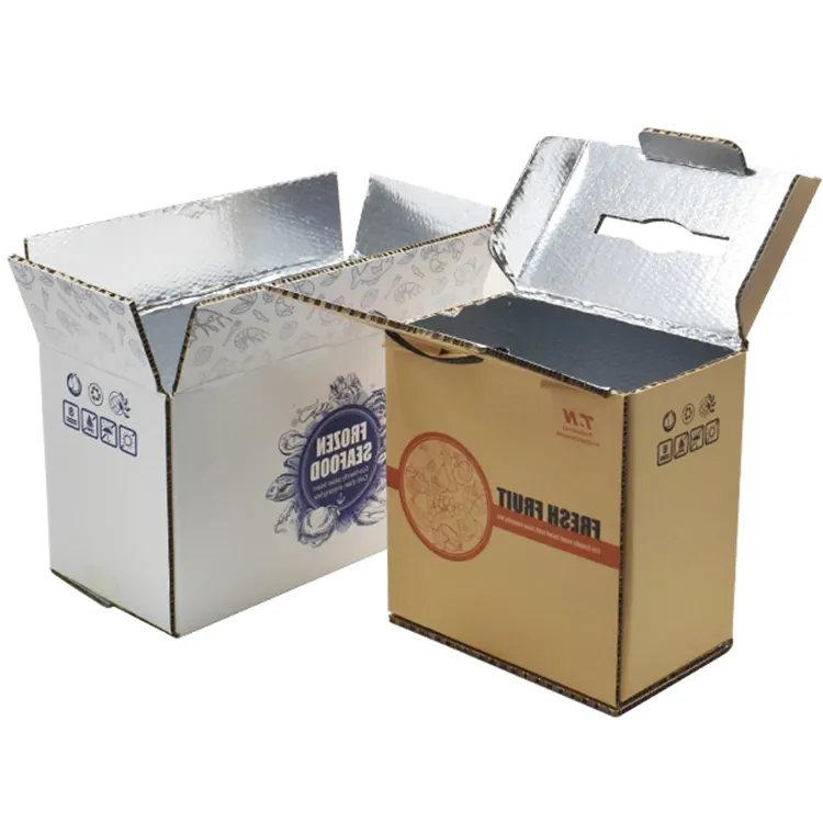 O empacotamento de alimento congelado biodegradável isolou termicamente a caixa congelada congelada do cartão do transporte da corrente fria