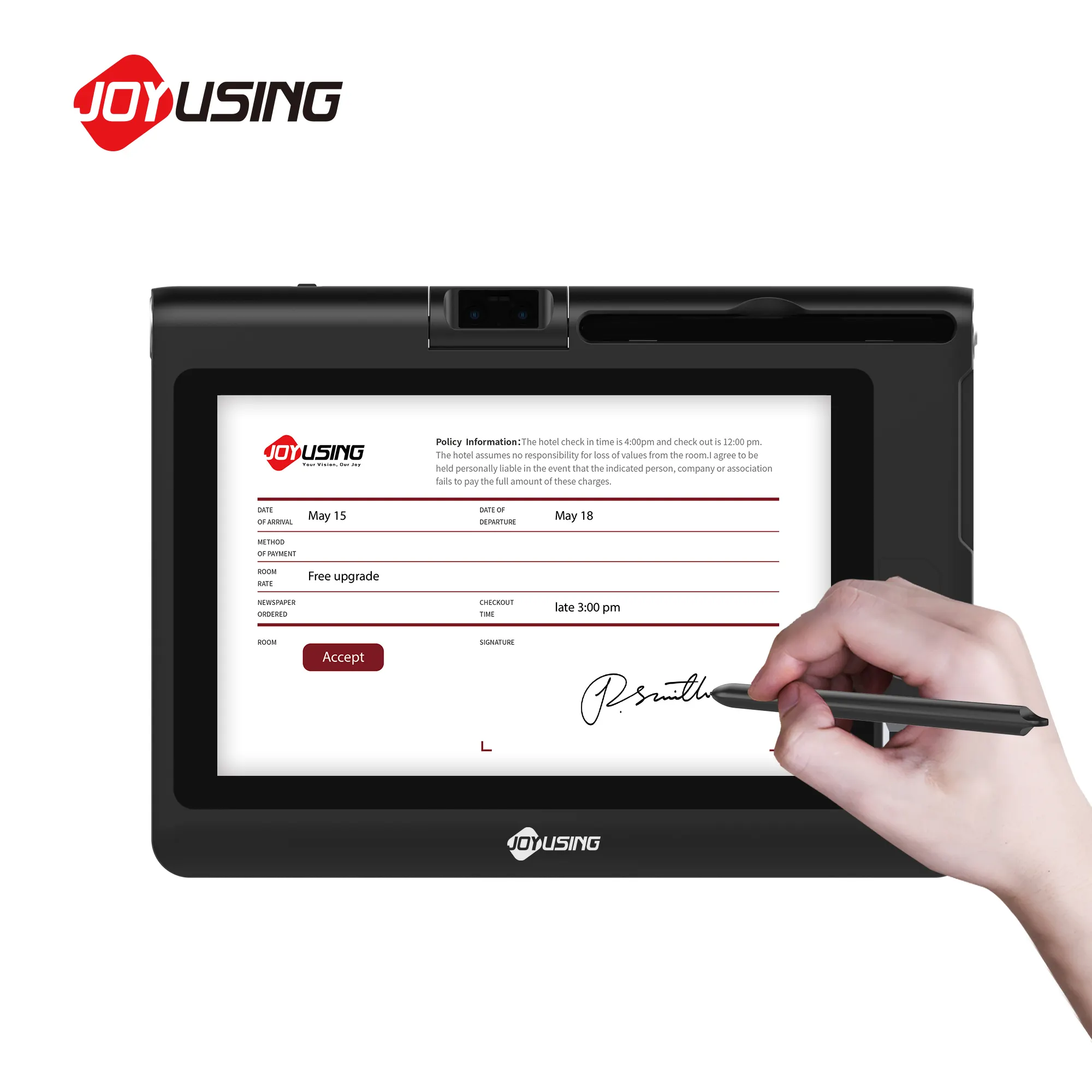 Elektronische Handtekening Tablet 10 Inch Digitale Handtekening Pad Met Vingerafdruk Nfc Drukgevoeligheid Ondersteuning Passieve Pen Stylus