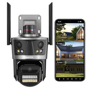 Qearim iCsee 8MP 4K WiFi摄像机室外三镜头联动PTZ安全摄像机闭路电视ip制造商3屏网络摄像机 - Product Image 1
