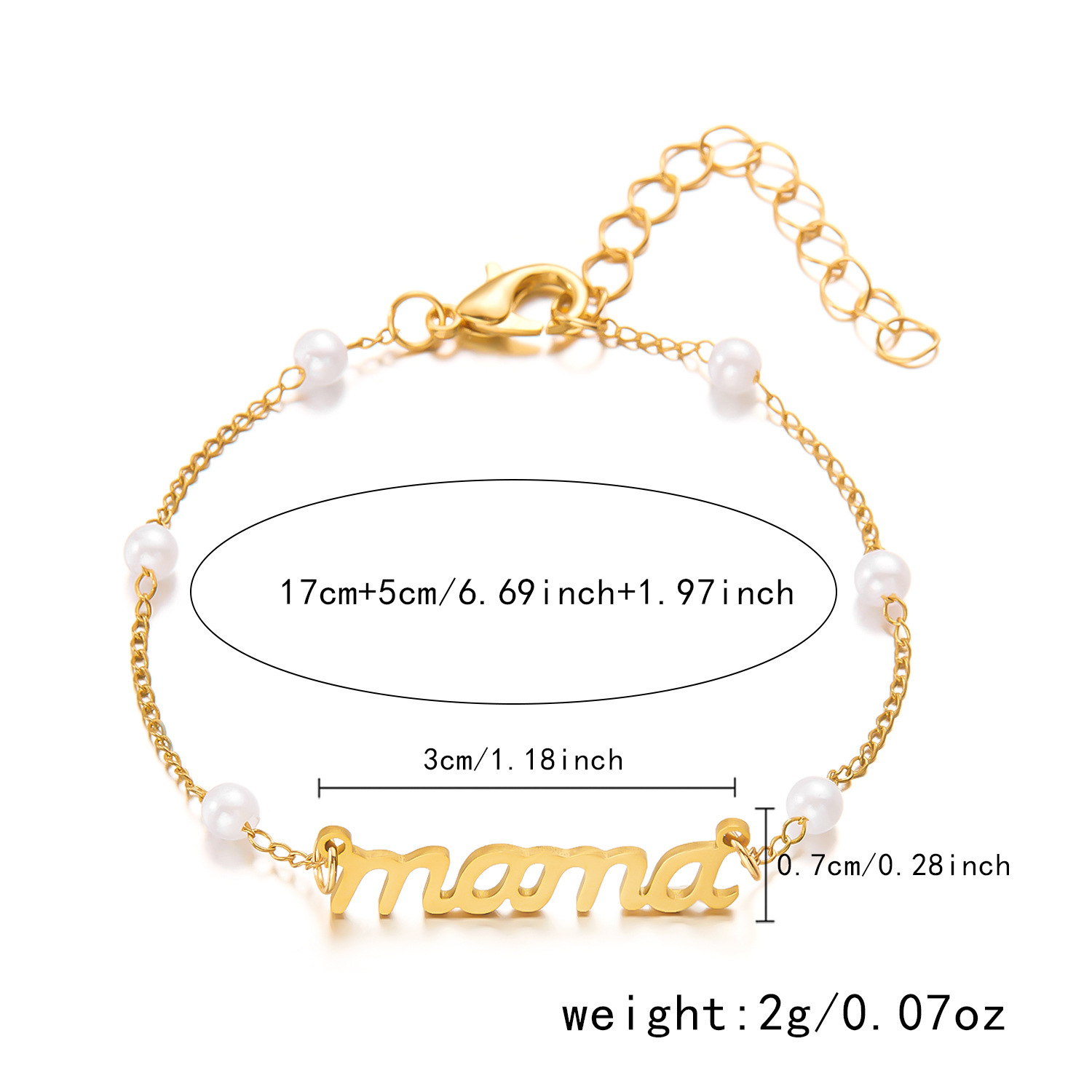 Bracciale semplice con perle br25y0023-3--Oro