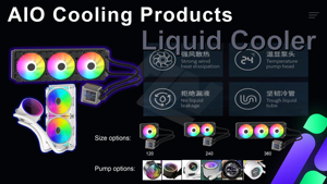240中央处理器冷却器水冷系统，用于游戏电脑外壳附件，带风扇和冷却产品类型 - Product Image 6