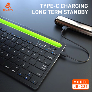 Jeqang Teclado BT de doble canal con soporte, ranura para tarjeta de operación óptica ergonómica, compatible con computadoras portátiles de oficina, 1, 2, 1, 2, 1, 2 - Product Image 4