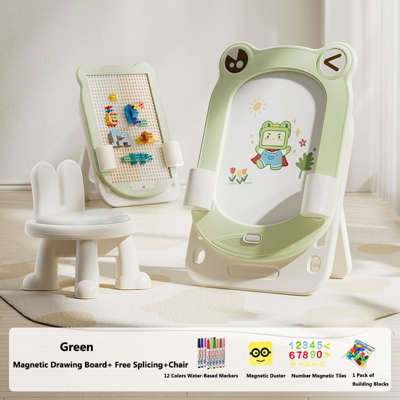 Magnetic Drawing Board+Free Splicing+Chair -Green