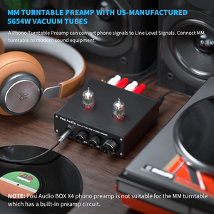 Fosi ses fono Preamp için pikap fonograf preamplifikatör ile 5654W vakumlu tüp amplifikatör HiFi kutusu X4 CB