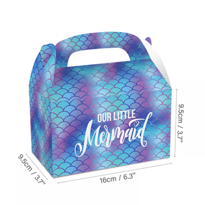 Huancai 12 cái ít Nàng Tiên Cá ủng hộ Đảng hộp giấy hộp quà tặng bánh Goodies kẹo điều trị hộp cho trẻ em sinh nhật bên Nguồn cung cấp - Product Image 4