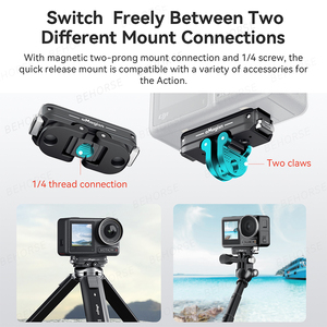 Yüksek uyumluluk Metal adaptörü baz koruyucu çerçeve Insta360 eylem 5 Pro spor kamera aksesuarları için hızlı yayın dağı - Product Image 5