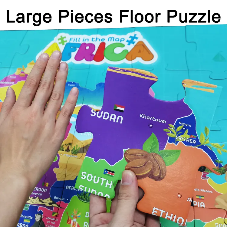 Grosir Mainan Edukasi Anak-anak Jigsaw Puzzle Permainan Kustom Peta Dunia 48 100 Buah Teka-teki Lantai Anak-anak