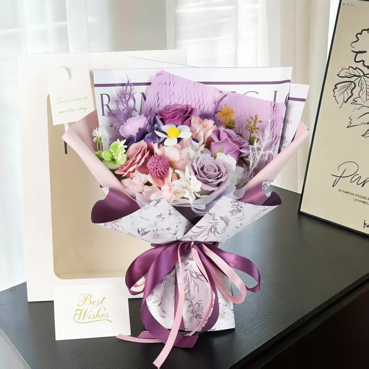 Fleur violette d'hortensia