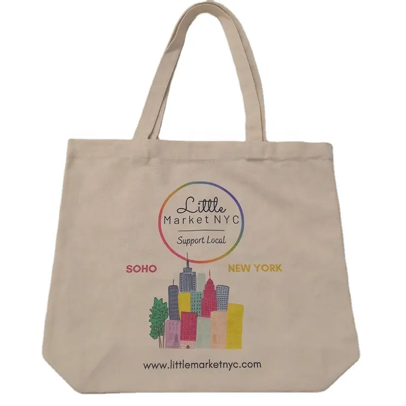 100pcs/lot High Quality Reusable Cotton Grocery Shopping Bag Promotional Plain Canvas Tote Bags Custom Logo Printed