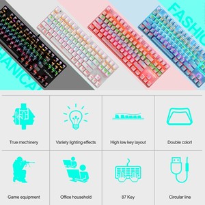 ZF-miniteclado mecánico para ordenador portátil, 87 teclas, resistente al agua, RGB, para videojuegos, con función multimedia - Product Image 5