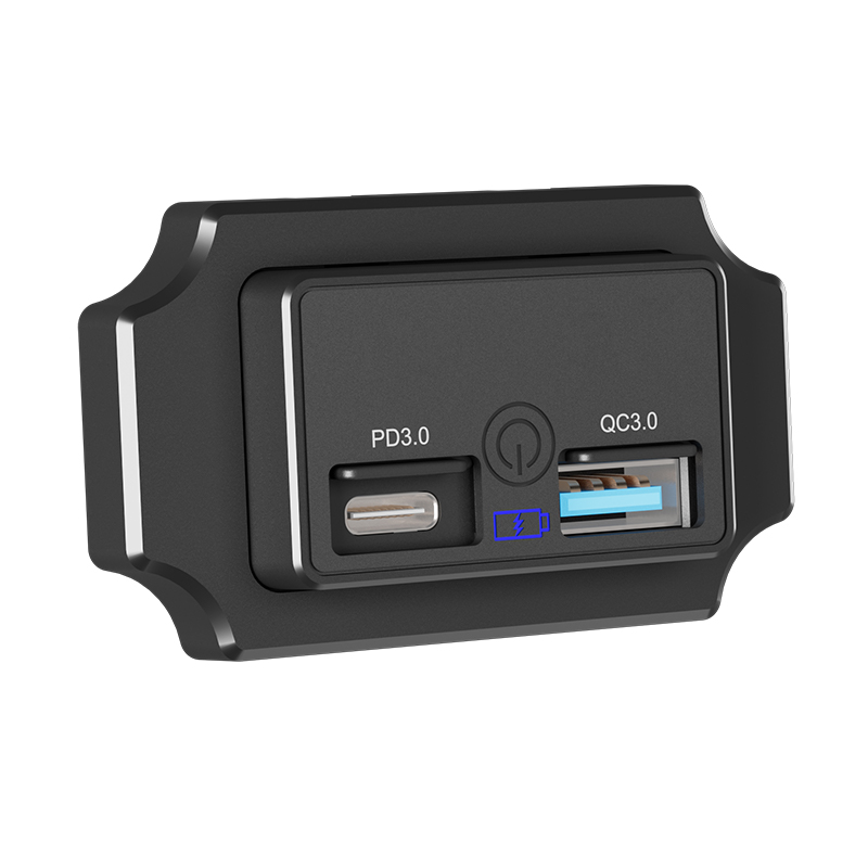 USBA+USBC QC3.0+PD3.0 18W+30W avec interrupteur tactile