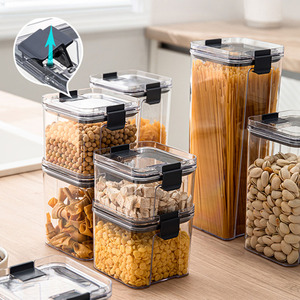 Contenedores de almacenamiento de alimentos apilables herméticos sin BPA de 1200ml, contenedores de almacenamiento de cereales para mascotas, 6 uds., cajas de almacenamiento de alimentos - Product Image 2