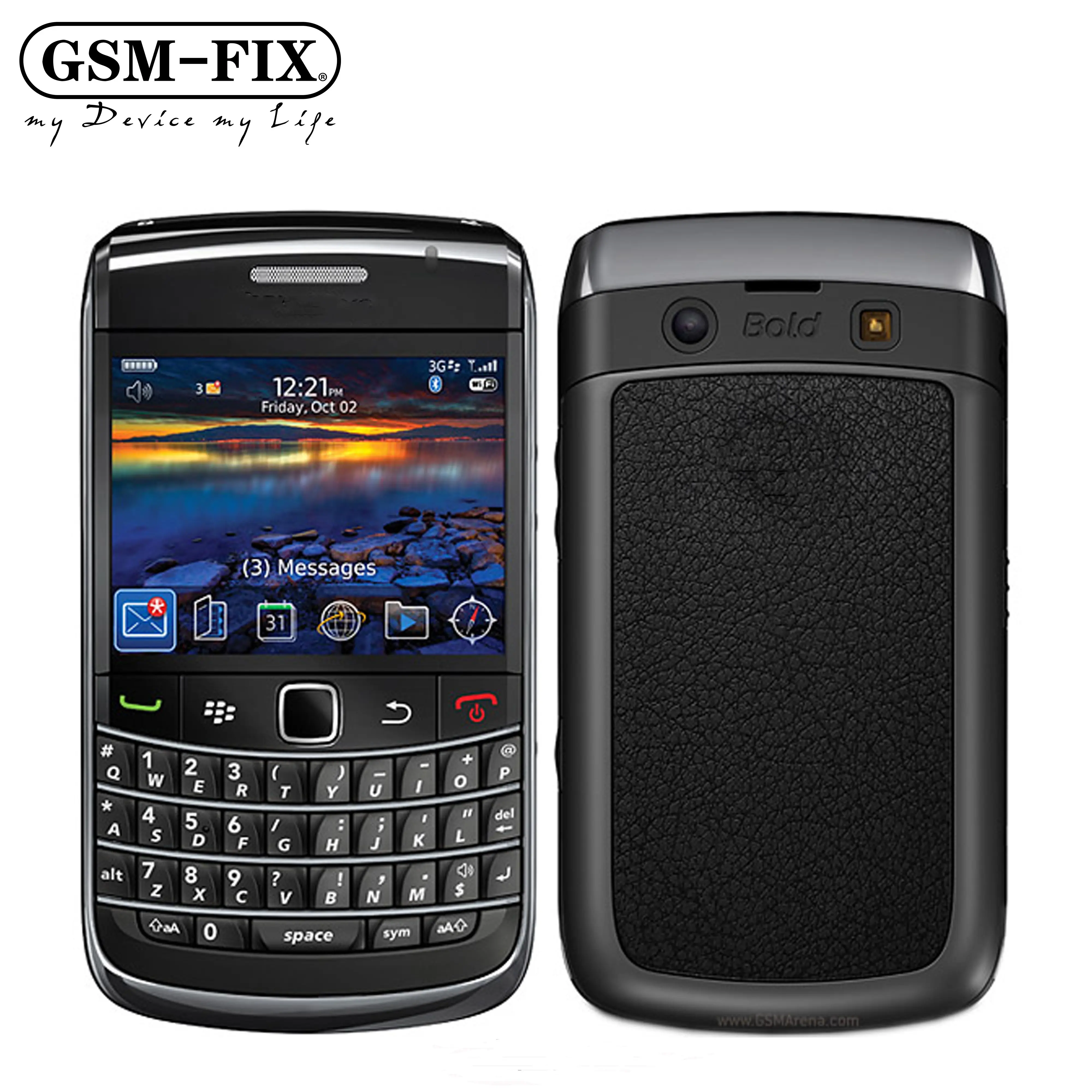 GSM-FIX per Blackberry Bold 9700 2.44 "3G 3.15MP 256MB RAM QWERTY tastiera telefoni cellulari sbloccati