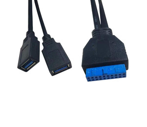 25cm Mother Board USB3.<strong>0</strong> 20pin <strong>Header</strong> to <strong>2</strong> Ports <strong>USB</strong> <strong>3</strong>.<strong>0</strong> Female Cable for Front Panel - Product Image 3