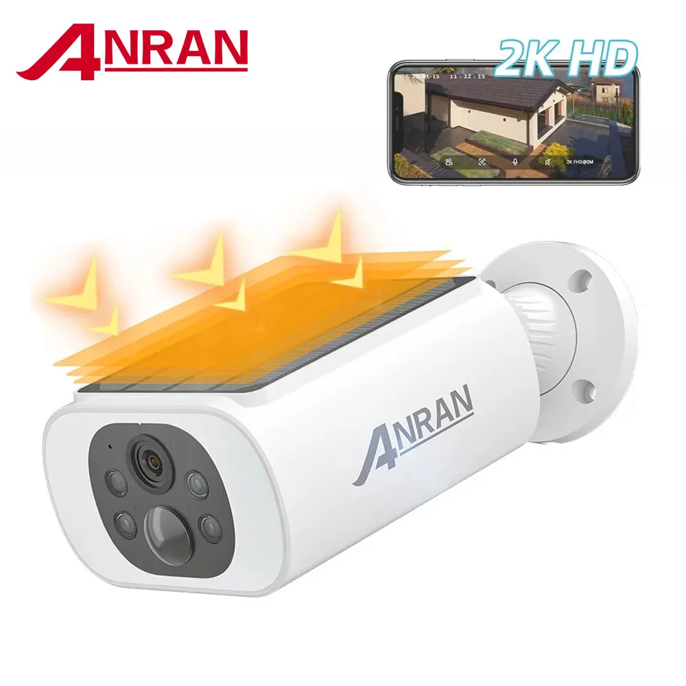 Anran Outdoor 3MP Energía solar Control de acceso remoto inalámbrico Video Pir Detección Hogar WiFi Solar CCTV Cámara