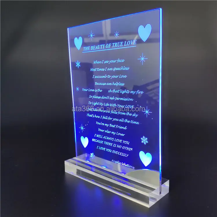 7 nuovi inviti di nozze di lusso a LED stampa personalizzata busta per inviti in acrilico Design unico Logo taglio Laser invito a LED