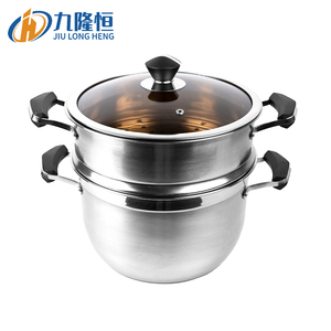 High Quality 24cm 26cm 28cm 30cm Set of Stainless Steel 304 Food Steamer <strong>Pots</strong> with Classic Design and Sustainable Glass Lid