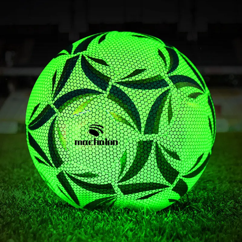 Glow in dark soccer ball PU football soccer custom machine sewn practice ball soccer ball size 5