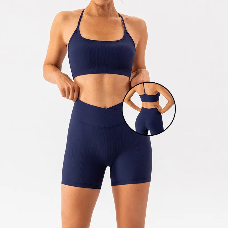 Ropa Deportiva personalizable de secado rápido para mujer, ropa deportiva para correr, Fitness, gimnasio, pantalones cortos de Yoga, nuevo diseño