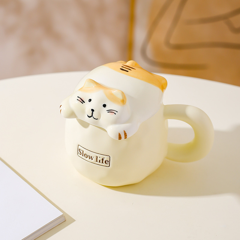 Cat lid cup-simple packagingwhite