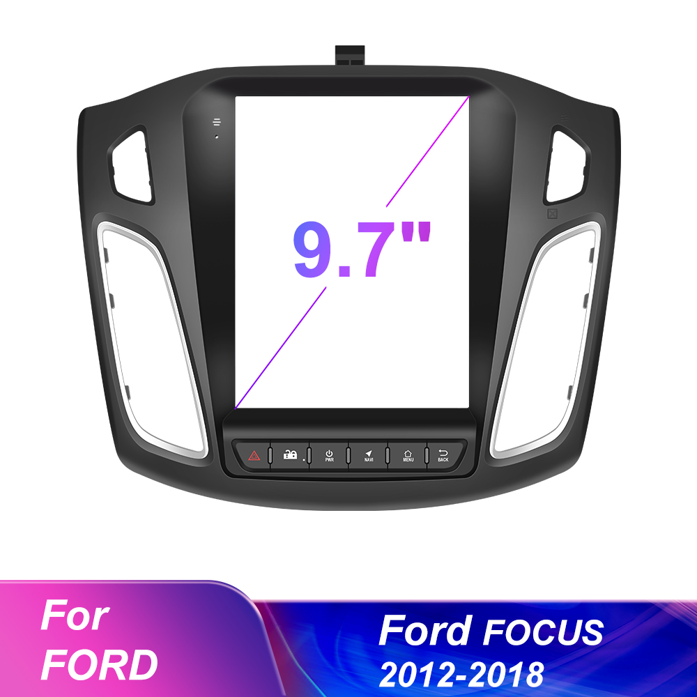 Podofo 9.7 Inch 2DIN Car Panel For FORD Focus 2012-2018 Screen Radio Fascias Panel Frame 2 Din Headuint Car Stereo Frame