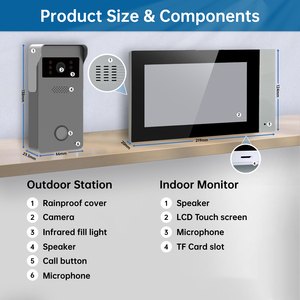 Cámara de puerta delantera de seguridad para el hogar Trudian, 7 ", Wifi inteligente, 2 cables, timbre de vídeo, videoportero, sistema de intercomunicación con cámara de vídeo - Product Image 4