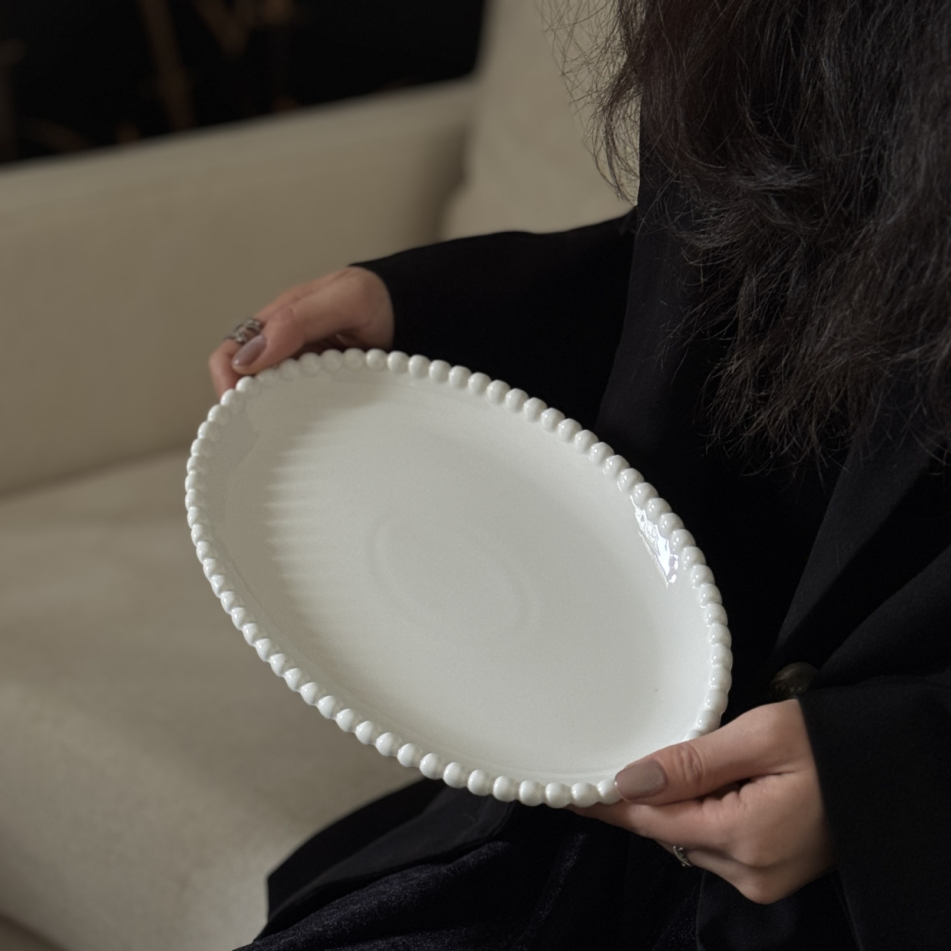 ลูกปัดทรงกลมรี