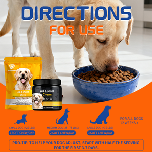תוספת ללעוס ומפרק ללעוס לכלבים, גלוקוזאמין, תמיכה בניידות וגנים גדולים - Product Image 5