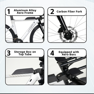 <strong>JAVA</strong> TT-RIVALE 24 Speed Integrated Frame Light Aero Handle Racing Training 700C Disc Brake Road Bike Carbon Fiber Fork Bicycle - Product Image 3