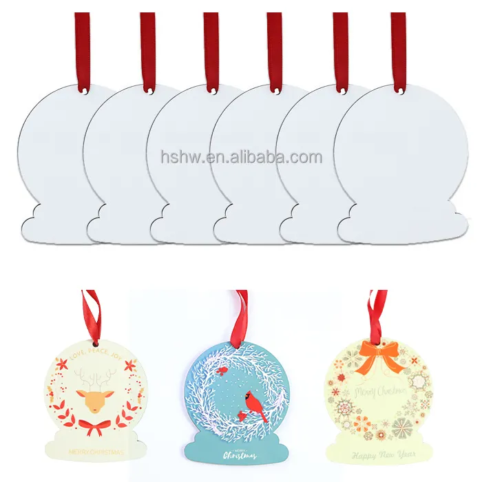 MDFSUB Christmas Wooden Mdf Sublimation Ornament Christmas Tree Decoration Sublimation Ornament Blank