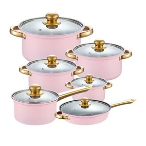 12 Piece hiện đại thép không gỉ <span class=keywords><strong>Cookware</strong></span> Set với Glass Nắp biểu tượng tùy chỉnh đồ nhà bếp nấu ăn Set cho bếp gas Đối với trang chủ sử dụng - Product Image 2