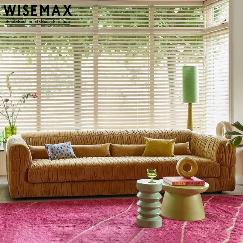 WISEMAX MÖBEL Luxus Antike Liege sofa Wohn möbel Massivholz Stoff 3-Sitzer Relax Sofas Für Wohnzimmer Wohnung