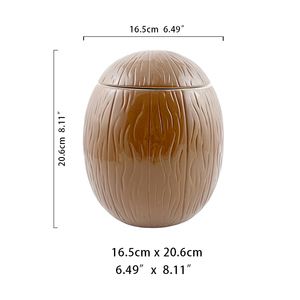 热卖定制原装3D椰子形状陶瓷咖啡手工马克杯，带手柄和标志 - Product Image 6