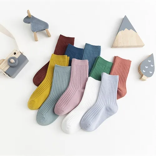 Solid Colors Baby Socks Soft Cotton Kids Girls Slouch Socks 2021 High Quality Plain Solid Color Best Soft Kids Socks