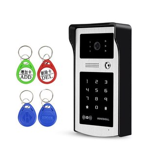 Anjielo, alta calidad, seguridad para el hogar, videoportero con cable, cámara de vídeo RFID, sistema de intercomunicación para teléfono, tarjeta de soporte, desbloqueo con contraseña