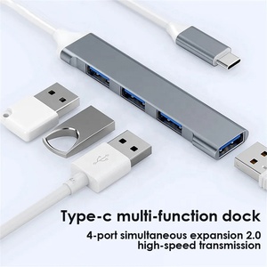 ฮับข้อมูลอะลูมิเนียม4 in 1 4พอร์ต <span class=keywords><strong>USB</strong></span> <span class=keywords><strong>3.0</strong></span> 2.0 <span class=keywords><strong>USB</strong></span> C Type C Type-C ไปยัง <span class=keywords><strong>USB</strong></span> <span class=keywords><strong>3.0</strong></span>ฮับ2.0แท่นวาง - Product Image 4