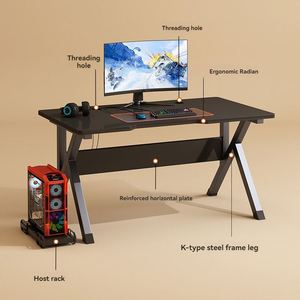 Mesa de juego electrónica personalizable en venta al por mayor, escritorio de ordenador con diseño curvo y estructura K ergonómica, éxito de ventas - Product Image 4