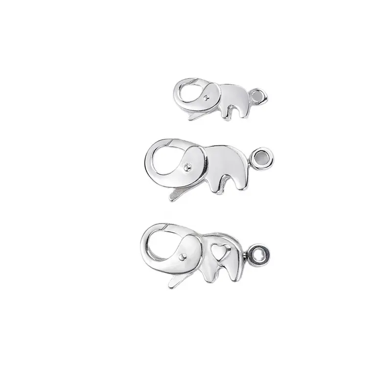 925 di lucidatura manuale in argento Sterling elefante a forma di cuore girevole aragosta chiusura gioielli animali per collana e bracciale