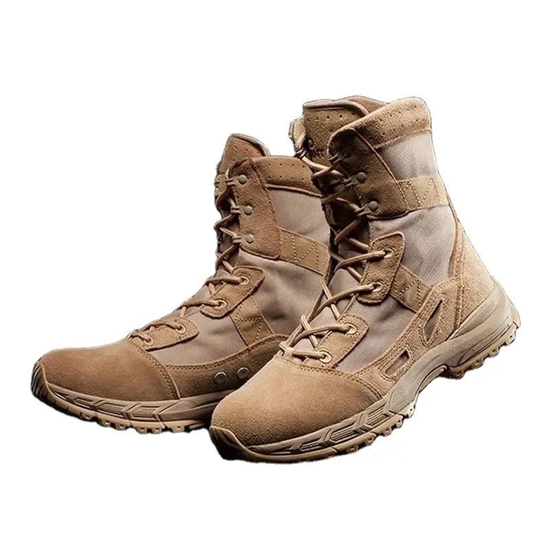 2023 chaussures de sécurité Woodland en cuir lisse combat désert chaussures de travail tactiques randonnée escalade chaussures de plein air pour hommes