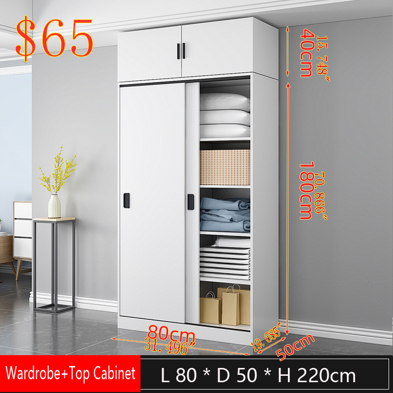 White 80*50*180+Top Cabinet