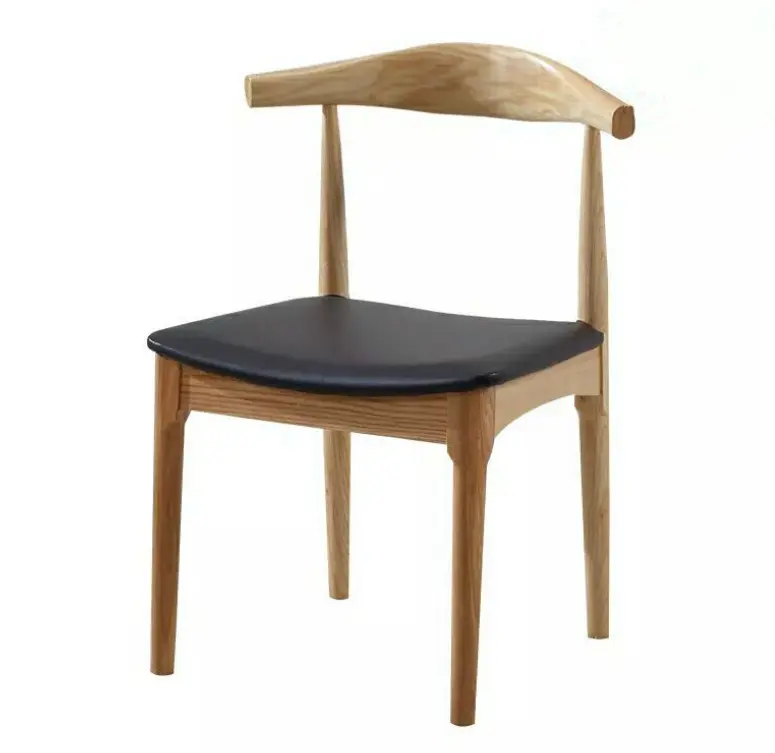 Muebles clásicos de madera maciza para restaurante, silla de madera antigua, color negro, venta al por mayor