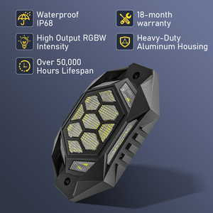 IP68 su geçirmez yüksekliği Glow araba Underglow RGB LED 8 bakla Chasing RGB Led kaya lamba kiti kamyon araba SUV Jeep ATV için RGB kaya işıkları - Product Image 5