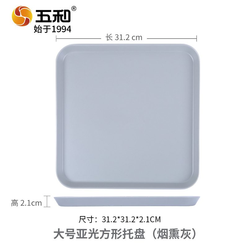 Matte square tray 4094C (smoked gray)