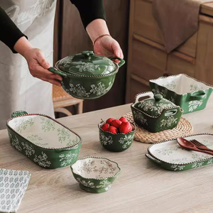 19 mảnh đặt bộ đồ ăn bằng gốm vẽ tay underglaze màu bộ đồ ăn món cơm Bát bán buôn hộ gia đình món ăn mới nhà tấm - Product Image 3