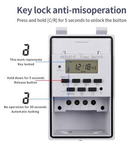 QJC nuovi arrivi interruttore automatico KG316T-F controllo interruttore orario 220V Display digitale LCD Timer con copertura impermeabile - Product Image 4